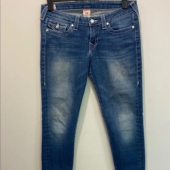 True Religion Jodie Blue Skinny Jeans with Diamond Buttons Size 30 - Picture 10 of 15